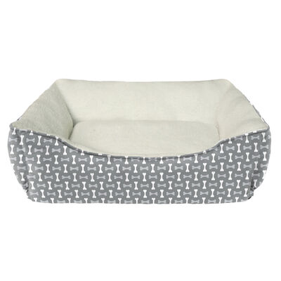 Ethical Products Sleep Zone Tossed Bones Gray Dog Bed, 26"