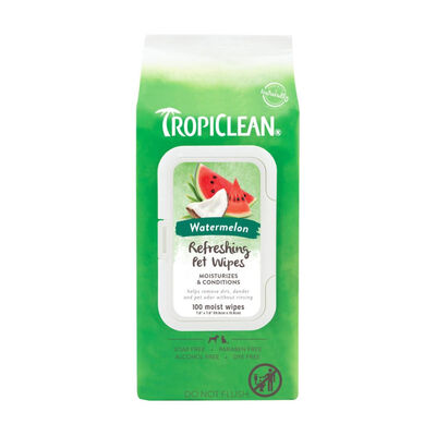 TropiClean Watermelon 2-in-1 Dog Wipes, 100ct
