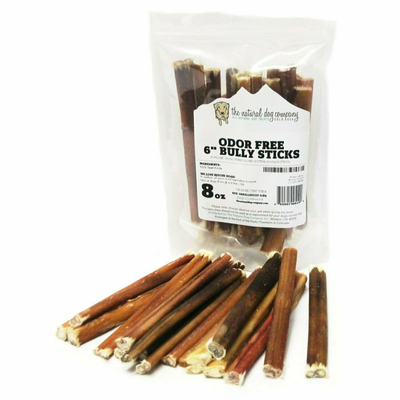 Tuesday's Natural Dog Co. 6" Odor Free Bully Sticks Dog Treat, 0.5-lb
