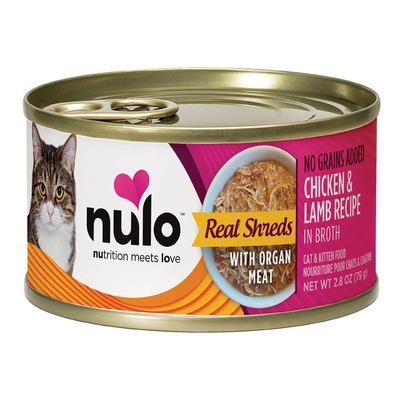 Nulo Real Shreds Cat Chicken & Lamb Cans with Organ Meat, 2.8-oz