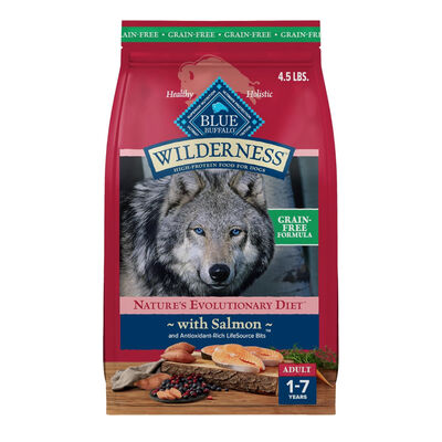 Blue Buffalo Wilderness Grain Free & High Protein Salmon Adult Dry Dog Food, 24-lb