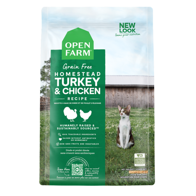 Open Farm Homestead Turkey & Chicken Grain Free Dry Food for Cats, 4-lb