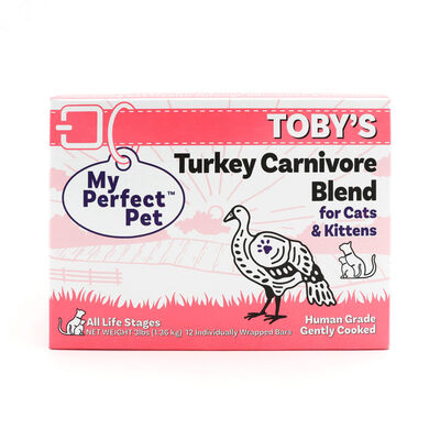 FROZEN My Perfect Pet Toby&rsquo;s Turkey Carnivore Blend Gently Cooked Cat and Kitten Food (12-pack), 3-lb