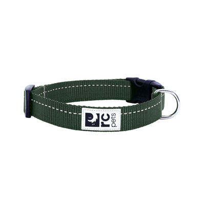 RC Pets 1" Primary Dog Clip Collar Dark Olive, Medium