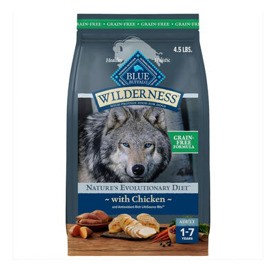 Blue Buffalo Wilderness Grain Free & High-Protein with Real Chicken Adult Dry Dog Food, 24-lb
