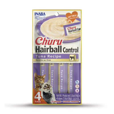 Churu Hairball Control Tuna Recipe Cat Treats, 4-pk
