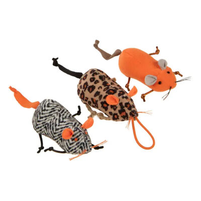 Instincts by SmartyKat Safari Sneakers Mice Cat Toys, 3-pack
