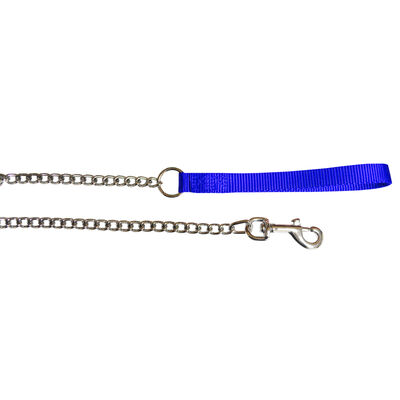 Scott Pet Chain Lead w/ Nylon Handle 3.0mm x 48", Blue