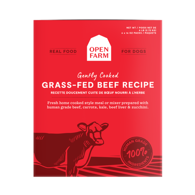 Open Farm Frozen Grass-Fed Beef Gently Cooked Recipe Human Grade Dog Food, 96-oz