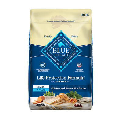 Blue Buffalo Life Protection Formula Chicken & Brown Rice Recipe Senior Dry Dog Food, 30-lb