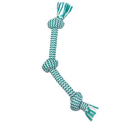 Mammoth Flossy Chews Extra Fresh 3 Knot Small Tug Dog Toy, 15-in