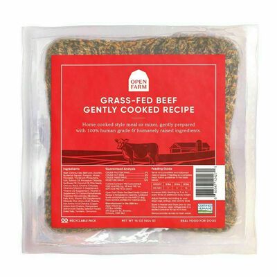 Open Farm Frozen Grass-Fed Beef Gently Cooked Recipe Human Grade Dog Food, 16-oz