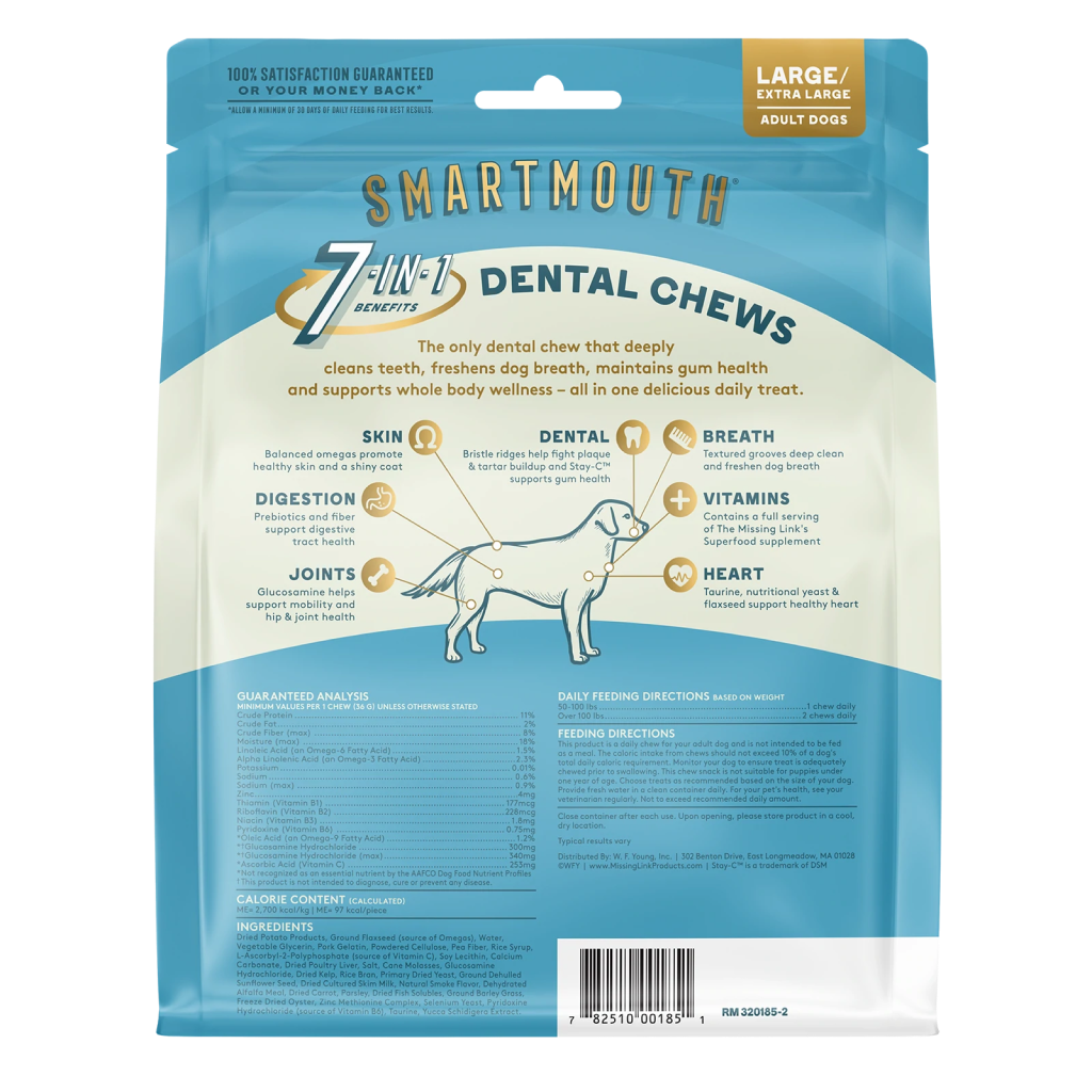 The Missing Link Smartmouth&trade; Dental Chews For Small/Medium Dogs 14 Count image number null