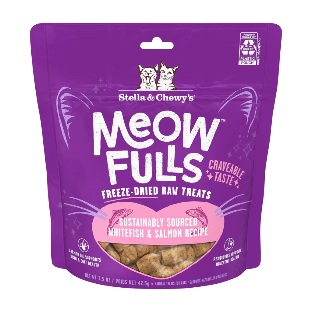 Stella & Chewy's Meowfulls Whitefish & Salmon Cat Treats, 1.5-oz image number null