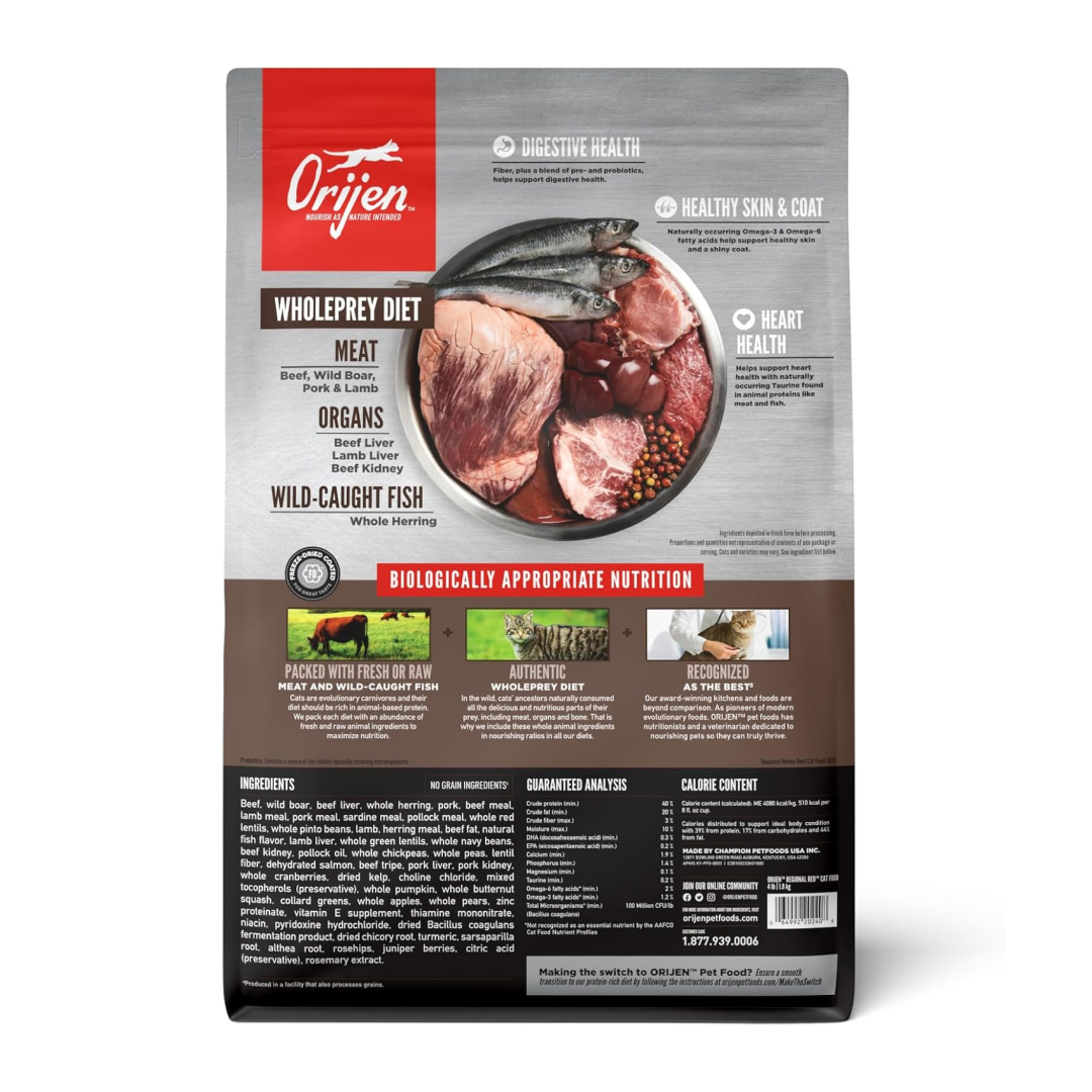 Orijen Regional Red Cat Food, 4-lb image number null