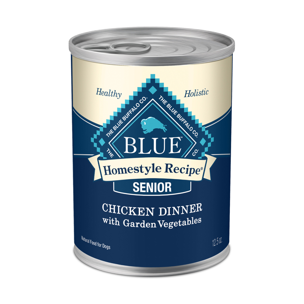 Blue Buffalo Homestyle Recipe Chicken Dinner with Garden Vegetables Senior Wet Canned Dog Food, 12.5-oz image number null