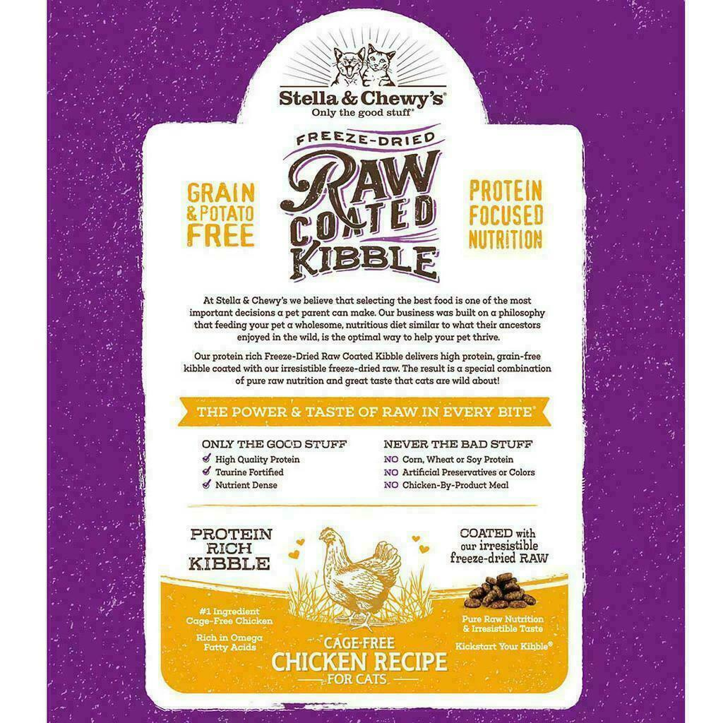 Stella & Chewy's Cat Raw Coated Kibble, Cage-Free Chicken Recipe, 5-lbs image number null