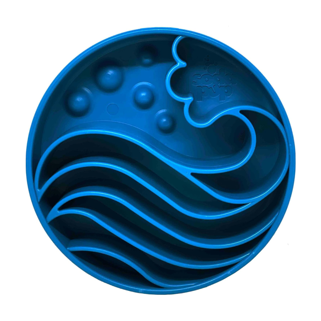 Sodapup Wave Enrichment Deep Slow Feeder Bowl, Blue image number null