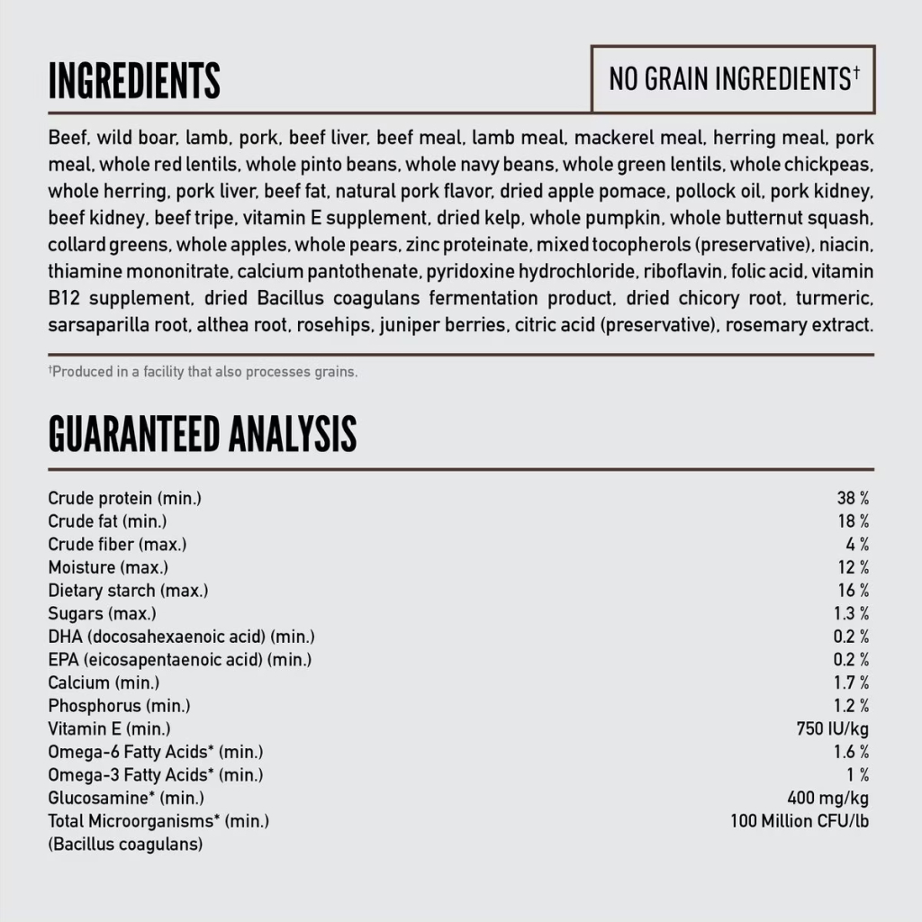 Orijen Regional Red Dog Food Ingredients and Analysis image number null