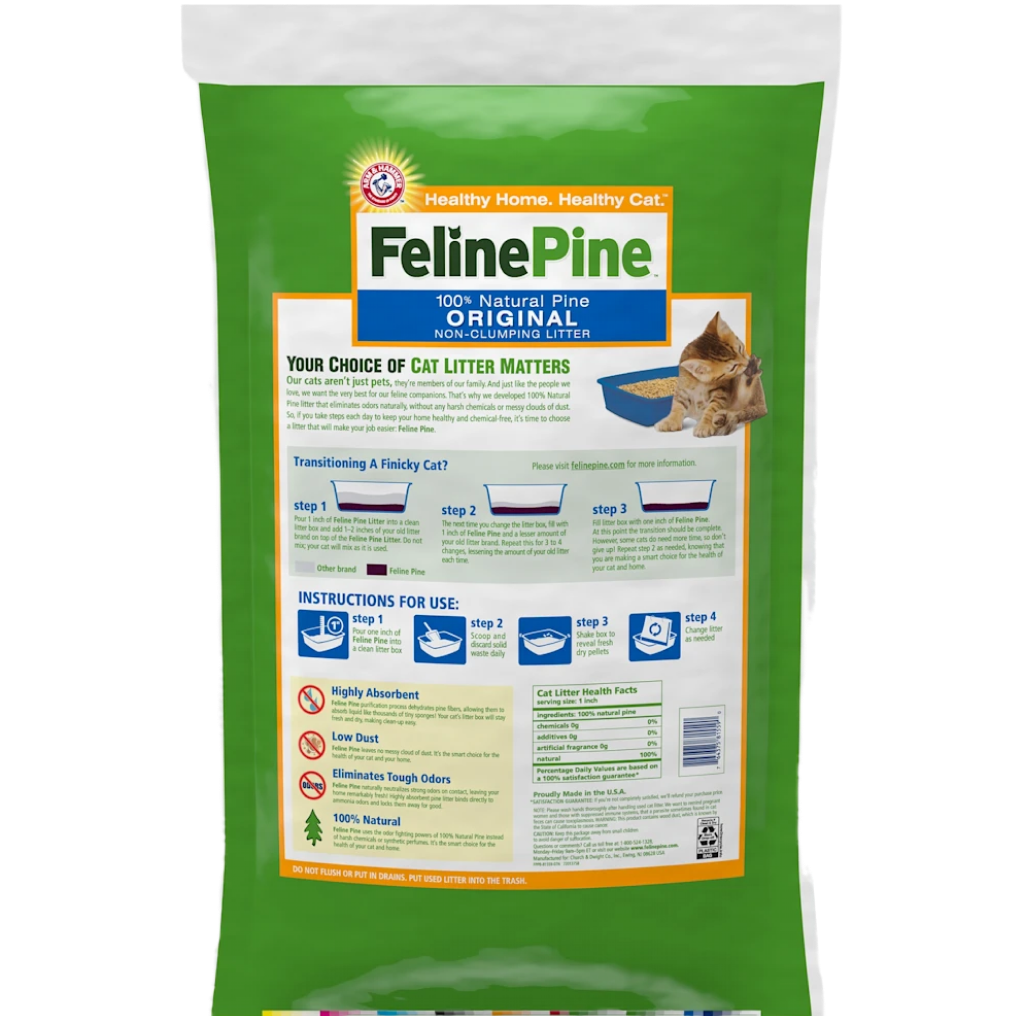 Feline Pine Cat Litter, 20 lbs back image number null