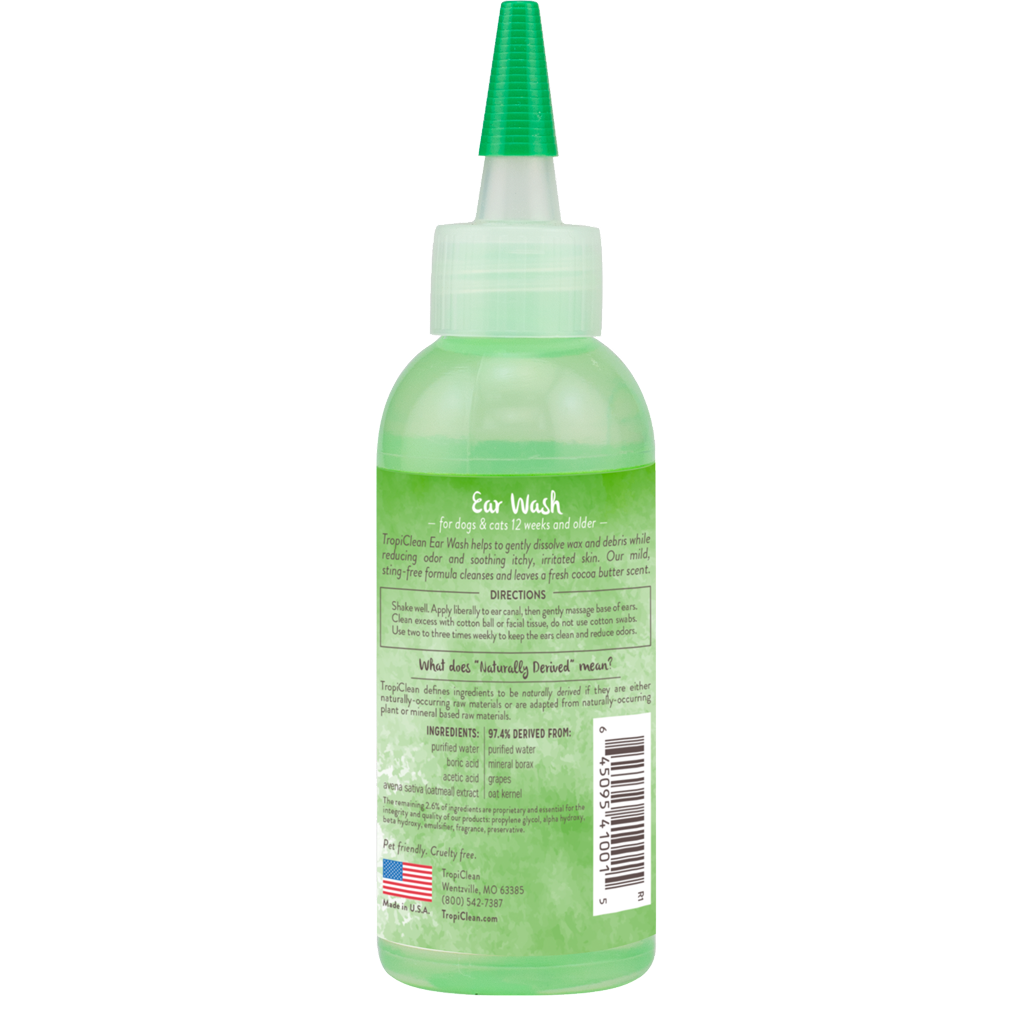 TropiClean Alcohol Free Ear Wash for Pets, 4oz image number null