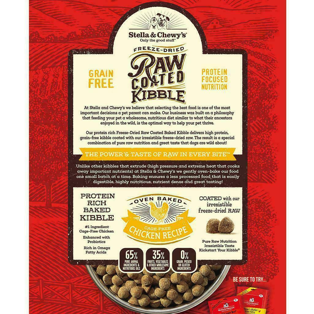 Stella & Chewy's Dog Raw Coated Kibble,Cage-Free Chicken, 22-lb image number null