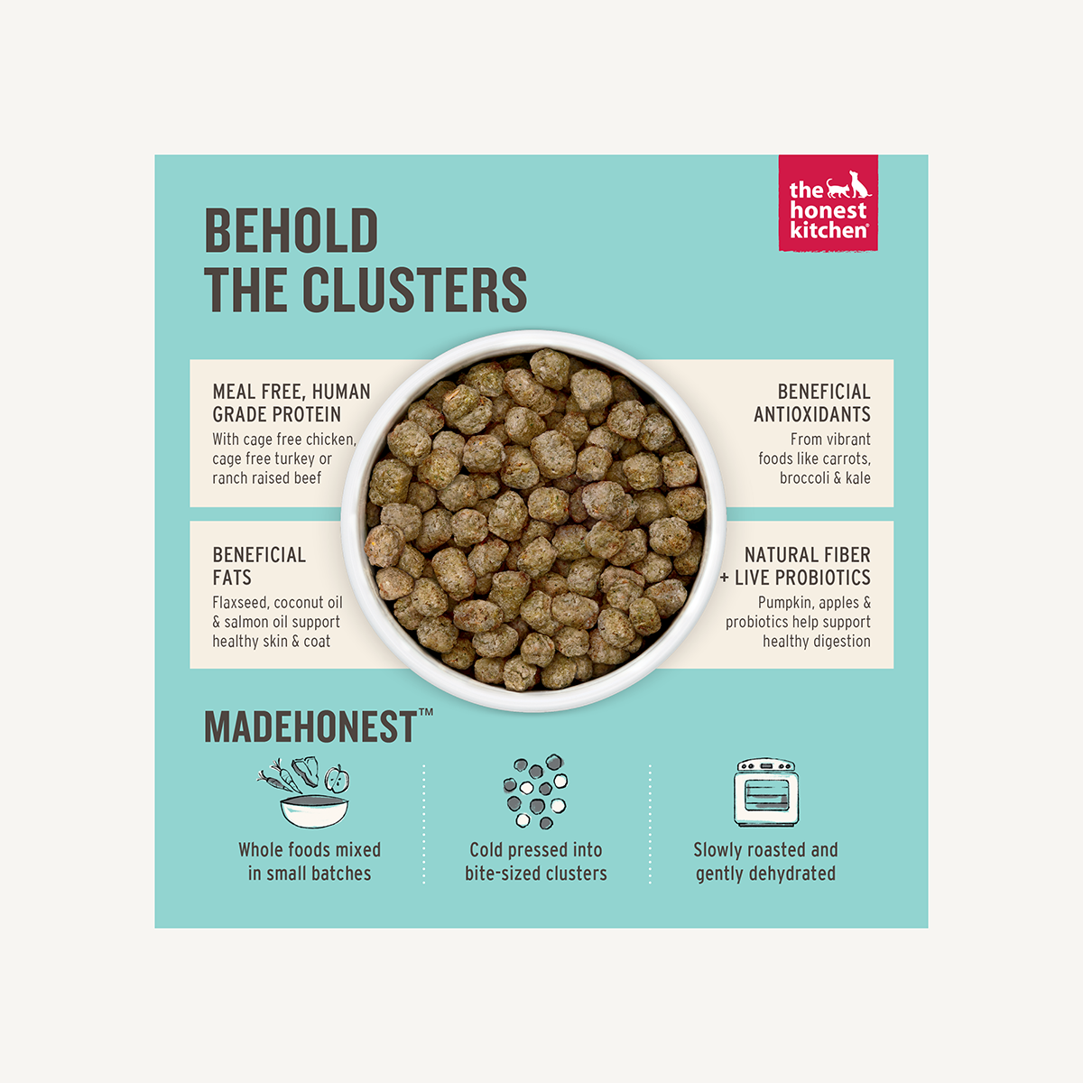 The Honest Kitchen Grain Free Turkey Whole Food Clusters Dog Food, 20-lb image number null