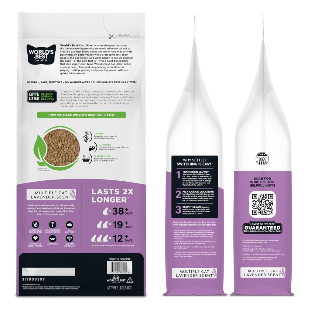 World's Best Multi Cat Lavender Scented Clumping Corn Cat Litter image number null