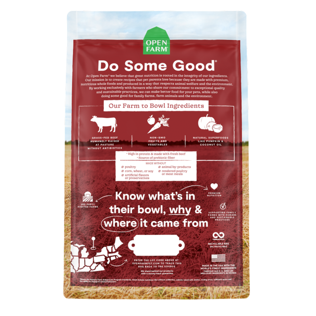 Open Farm Grain Free Grass-Fed Beef Recipe, 22-lb image number null