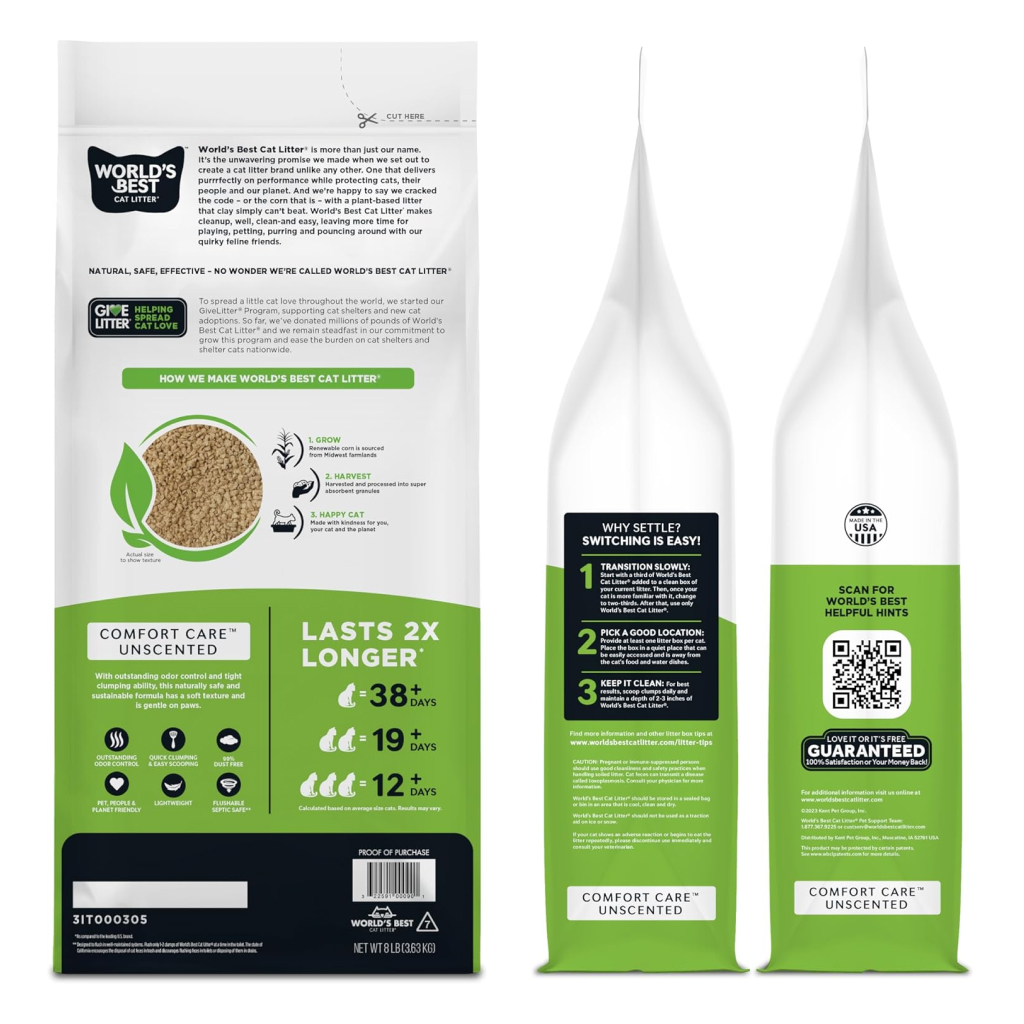 World's Best Original Clumping Corn Cat Litter, 8-lb image number null