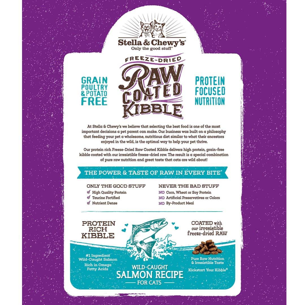 Stella & Chewy's Cat Raw Coated Kibble, Wild-Caught Salmon Recipe, 5-lbs image number null