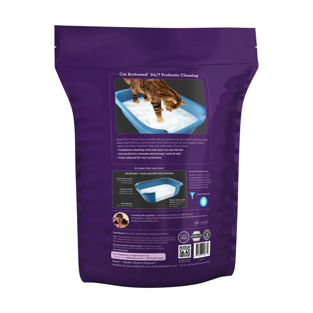 Boxie Pro Self-Cleaning Probiotic 40 Day Odor Control Non-Clumping Crystal Cat Litter, 6-lb image number null