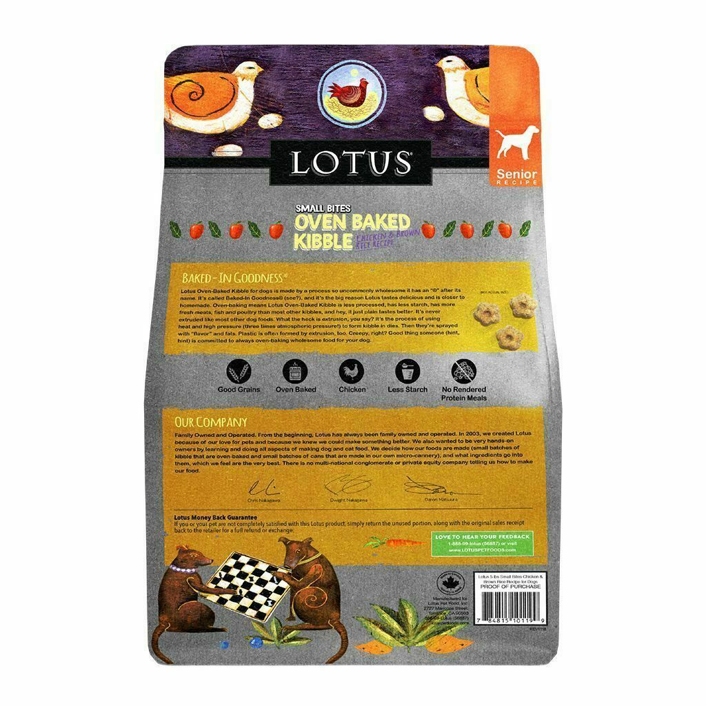 Lotus Small Bites Good Grains Chicken Senior Special Needs Recipe Dry Dog Food, 12.5-lb image number null
