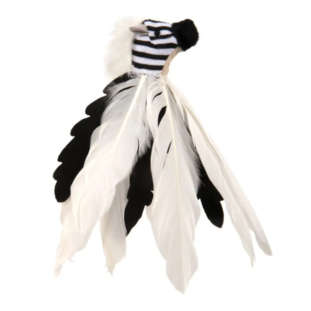 Instincts by SmartyKat Zingy Zebra Feathered Launcher Cat Toy, 1-count image number null