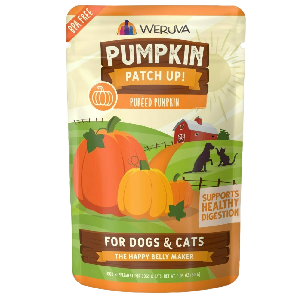 Weruva Pumpkin Patch Up!, Pumpkin Puree Pet Food Supplement For Dogs & Cats, 2.80-oz Pouch image number null