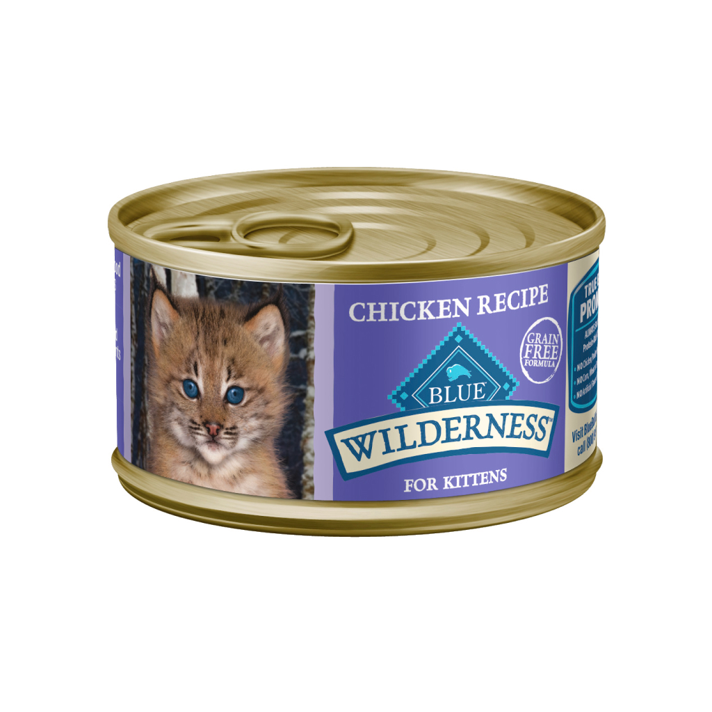 Blue Buffalo Wilderness High-Protein Grain-Free Chicken Pat&eacute; Recipe Kitten Wet Canned Cat Food, 3-oz image number null