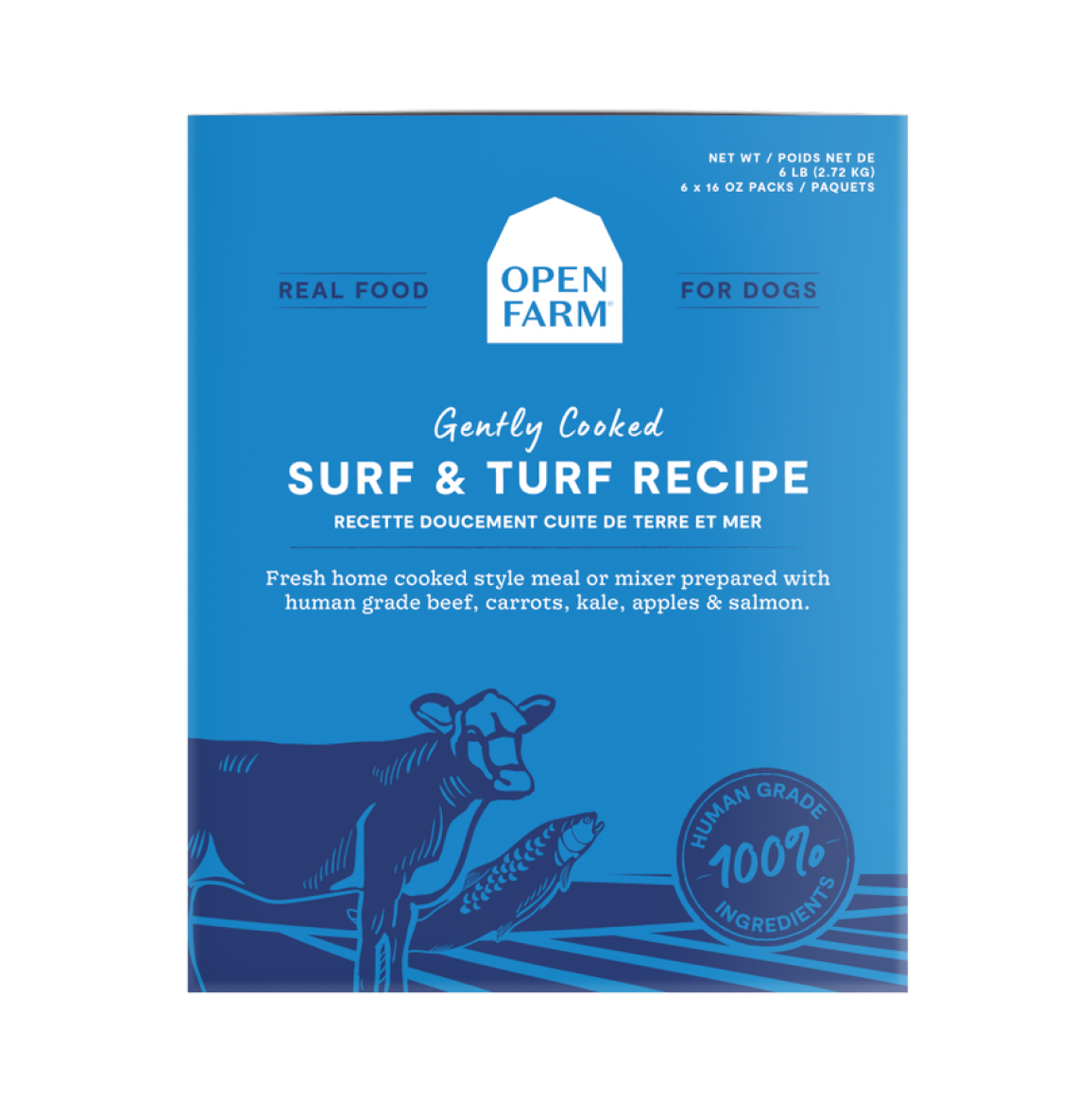 Open Farm Frozen Surf & Turf Gently Cooked Recipe Human Grade Dog Food, 96-oz image number null