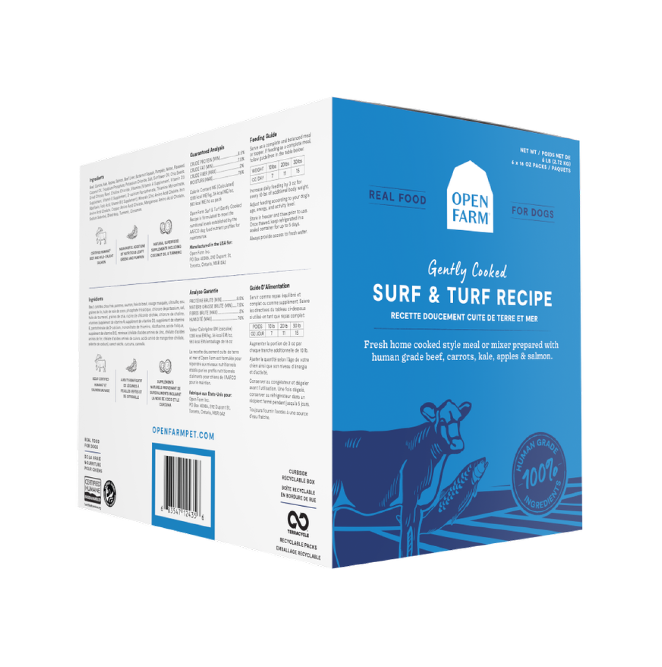 Open Farm Frozen Surf & Turf Gently Cooked Recipe Human Grade Dog Food, 96-oz image number null