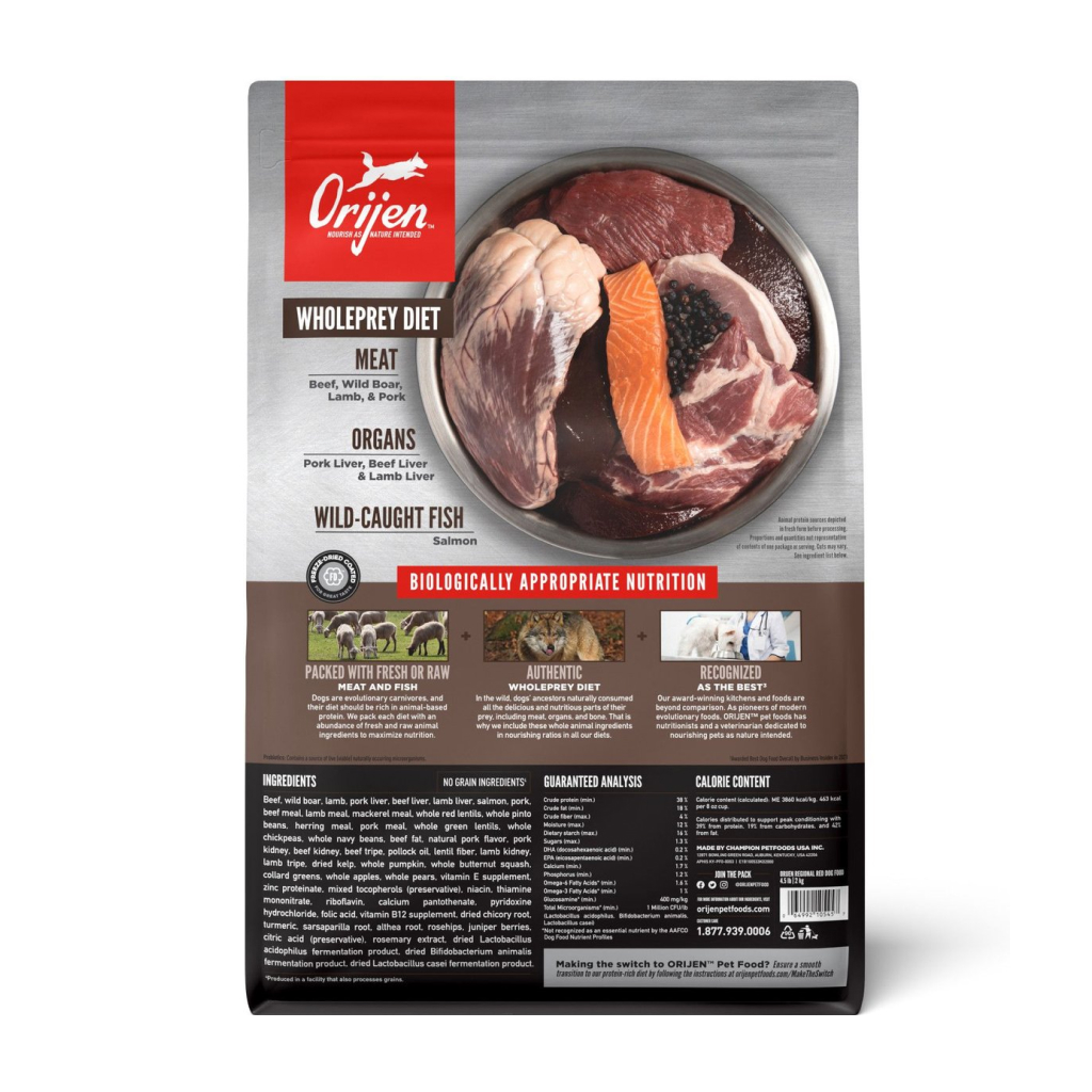 Orijen Regional Red Dog Food back image number null