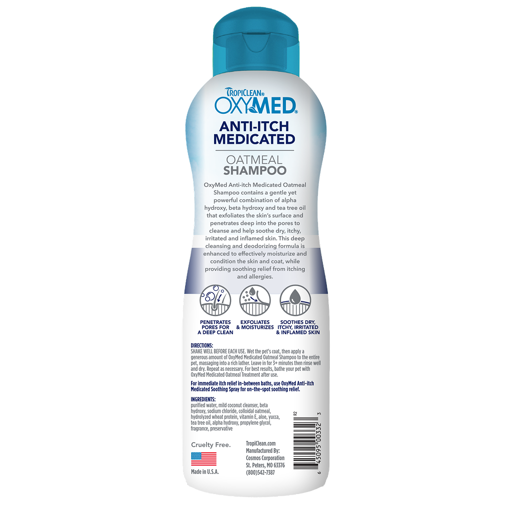 TropiClean OxyMed Medicated Anti-Itch Shampoo for Pets, 20oz image number null