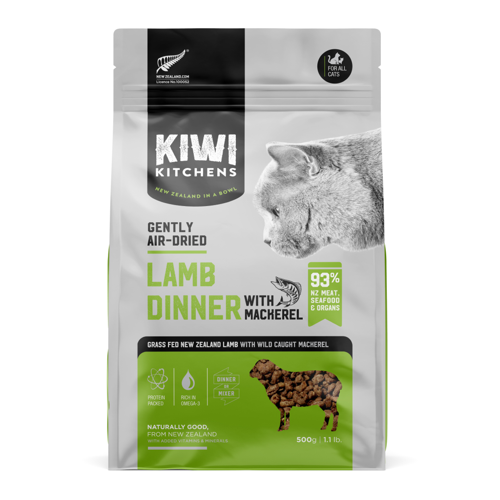 Kiwi Kitchens Gently Air-Dried Lamb Dinner with Mackerel Cat Food, 1.1-lb image number null