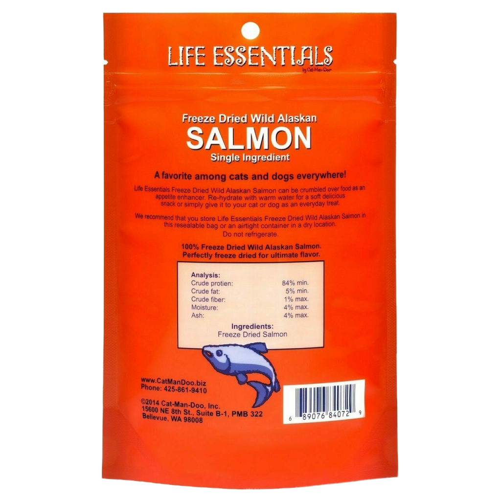 Life Essentials Wild Alaskan Salmon Freeze-Dried Cat & Dog Treats - 2-oz image number null