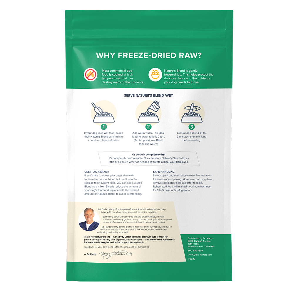Dr. Marty Nature's Blend Sensitivity Select Freeze Dried Raw Dog Food, 48-oz image number null