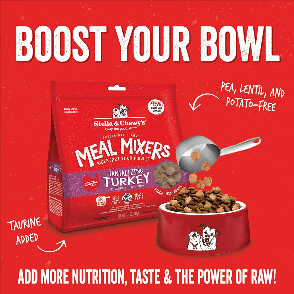 Stella & Chewy's Dog Freeze-Dried Raw, Tantalizing Turkey Meal Mixers, 18-oz image number null