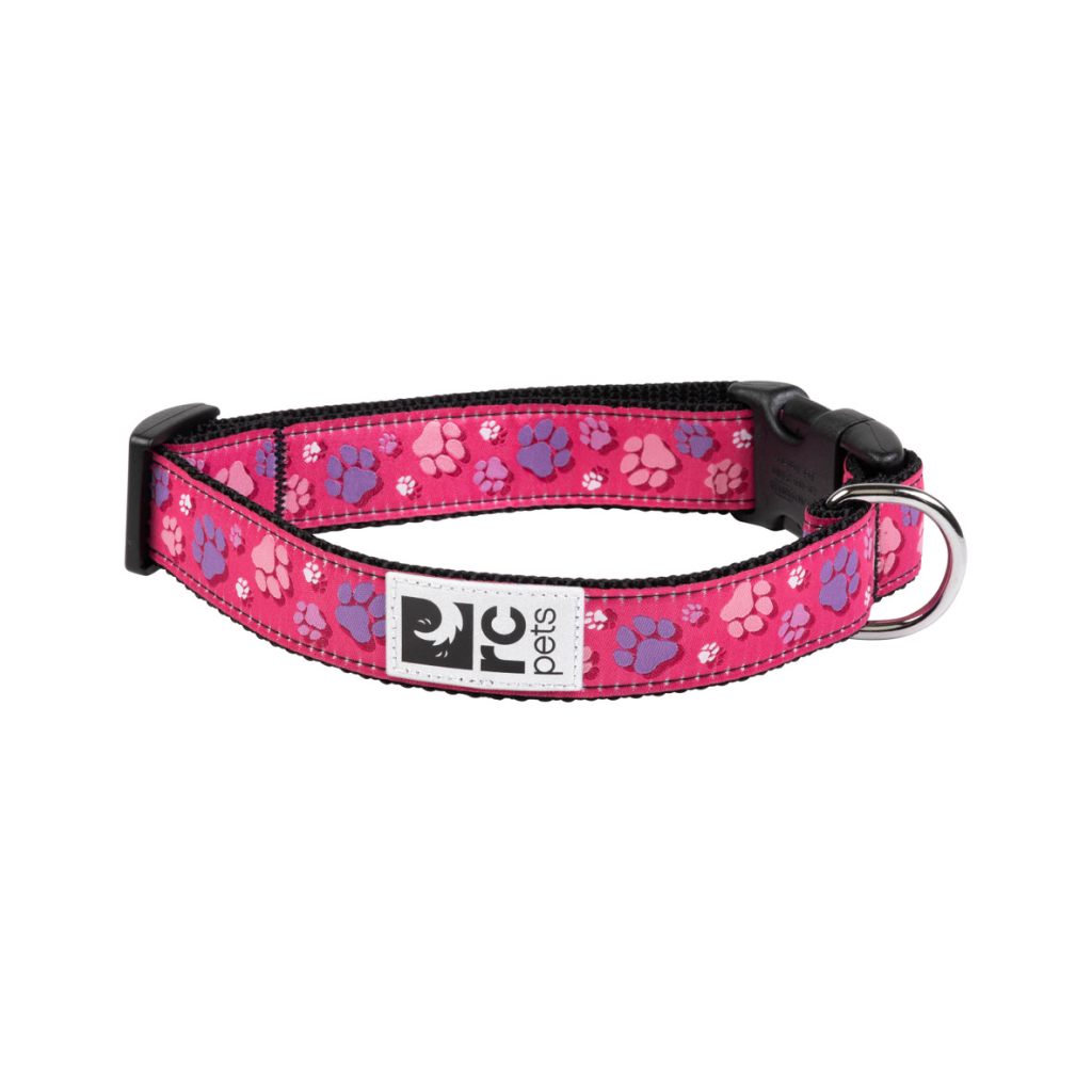 RC Pets 5/8" Dog Clip Collar Fresh Tracks Pink, Extra Small image number null