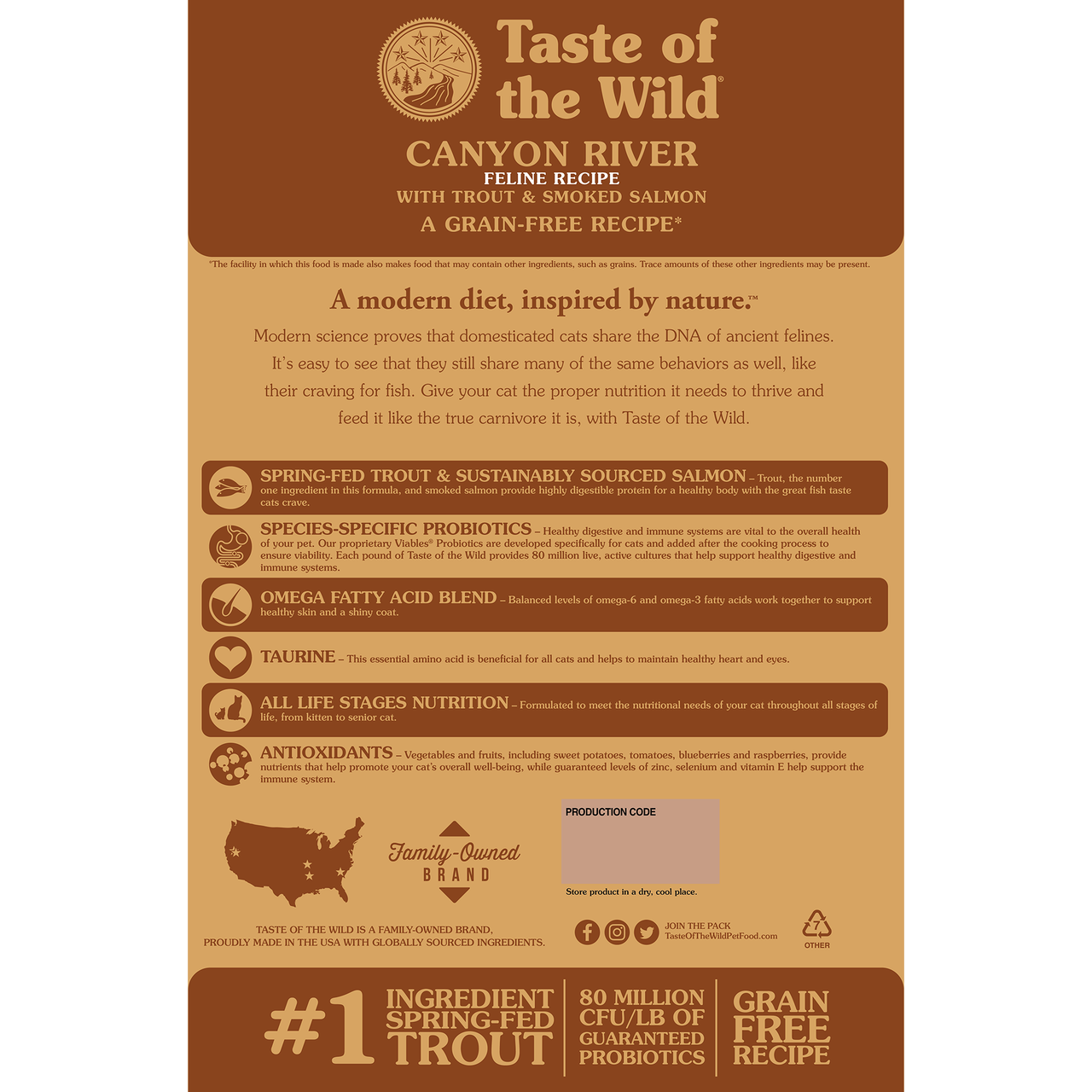 Taste Of The Wild Canyon River Feline Recipe With Trout & Smoked Salmon Dry Cat Food, 5-lb image number null