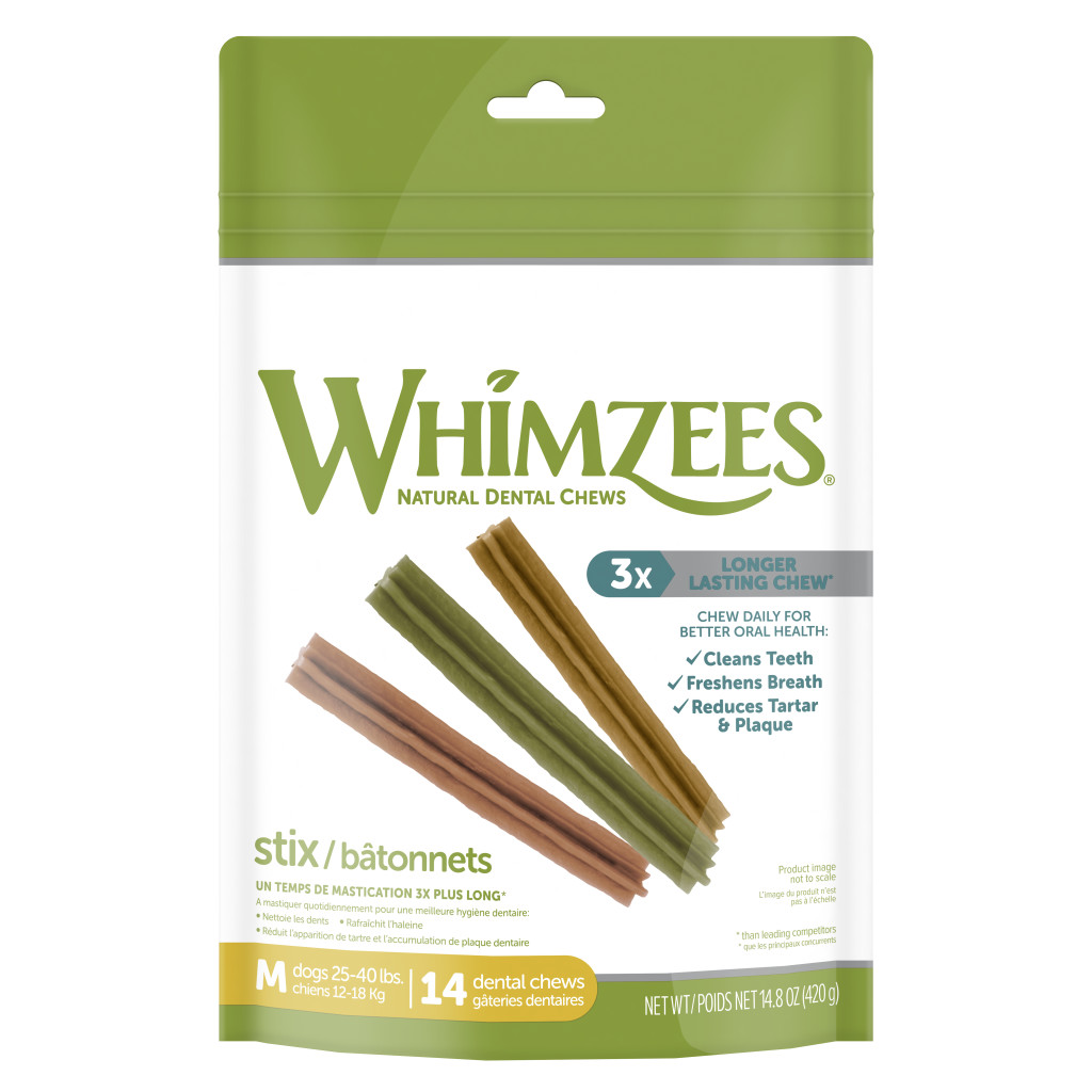 Whimzees Dog Stix Natural Dental Chews, Medium image number null