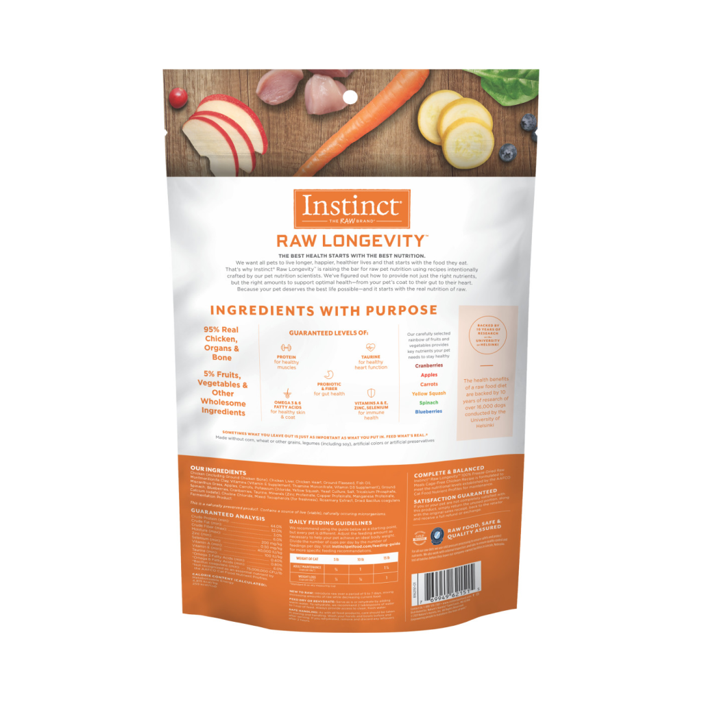 Instinct Freeze-Dried Raw Longevity Adult Chicken Bites Cat Food, 9.5-oz image number null