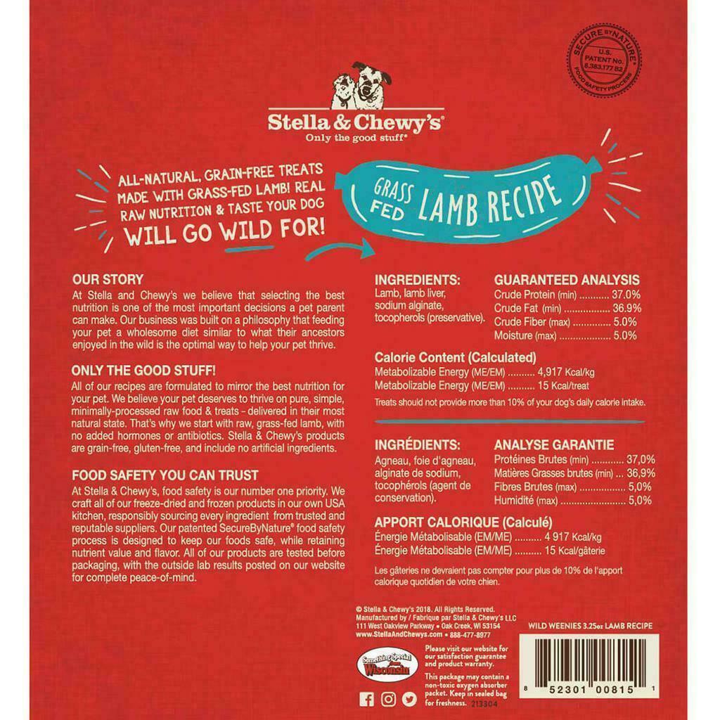 Stella & Chewy's Freeze-Dried Raw Lamb Wild Weenies Dog Treats, 3.25-oz image number null