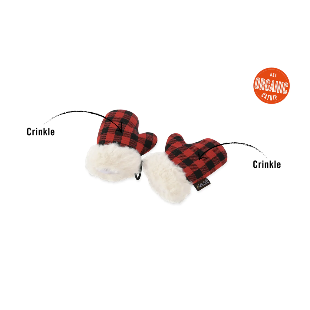 P.L.A.Y. Pet Kitty Mitten Holiday Plush Toy, 1-count image number null